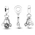 Sterling silver 925 Baker's - spatula, pan and whisk, 3in1 pendant for bracelet, interests