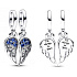 Charm Sterling silver 925 Shimmering split angel wings 2in1, bracelet pendant symbol