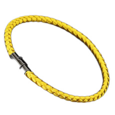 Lanový Magnetický náramek – žlutý 21,5 cm x 4 mm, unisex Lanový Magnetický náramek – žlutý 21,5 cm x 4 mm, unisex