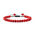 Magnesite / Howlite red bracelet natural stone hand knitted, adjustable ball size 6 mm, cleansing stone
