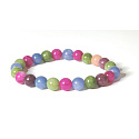 Tourmaline colour chakra bracelet elastic natural stone, ball 6 mm / 16-17 cm, guardian of good mood