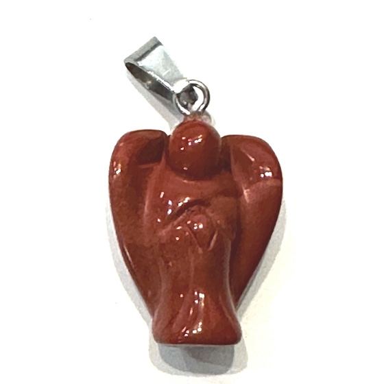 Jasper red Guardian Angel, pendant natural stone hand cut 2 - 2,2 cm, full care stone