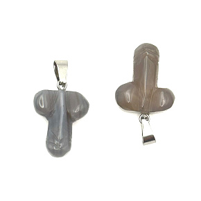 Agate Penis for happiness, pendant natural stone hand cut approx. 11 x 22 mm