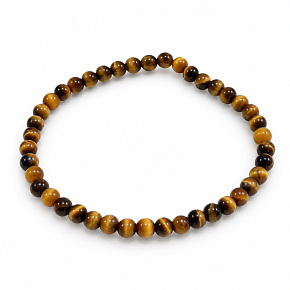 Tiger's eye elastic bracelet, natural stone, 4 mm bead / 16 - 17 cm, stone of the sun and earth, brings luck and wealth