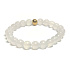 Agate white bracelet elastic natural stone, bead 8 mm / 16-17 cm, provides peace and tranquility