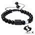 Onyx Pisces zodiac sign, natural stone bracelet, 8mm ball/ adjustable size, life force stone