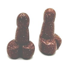 Goldstone golden Penis for luck to build about 3 cm, stone of ambition