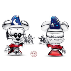 Charm Sterling silver 925 Disney Mickey the Sorcerer's Apprentice, bead for Christmas bracelet