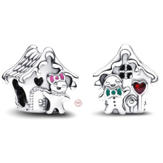 Charm Sterling silver 925 Gingerbread house - sweet home, bead for Christmas bracelet