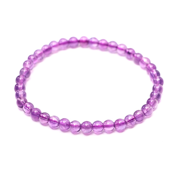 Amethyst bracelet elastic natural stone, ball 4 mm / 15 cm, for children, stone of kings and bishops