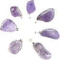 Amethyst Brazil Tumbler pendant natural stone M, approx. 2,5 cm, AA quality, stone of kings and bishops