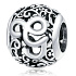 Sterling silver 925 Magic alphabet letter G with flowers, bead for bracelet