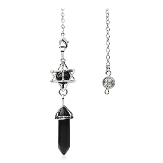 Onyx Merkaba + pendulum, natural stone pendant 71 x 8 x 8 mm, life force stone