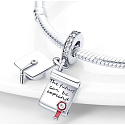 Charm Sterling silver 925 Graduation - Future can be expected, pendant on bracelet