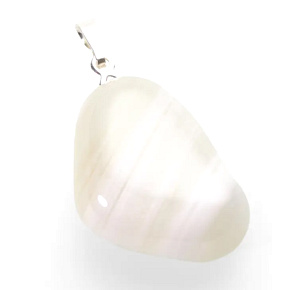 Agate white Troml pendant natural stone M, provides peace and tranquility