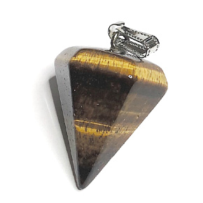 Tiger Eye Sideric Pendulum natural stone hand cut 2,2 cm, stone of the sun and earth, brings luck and wealth