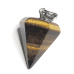 Tiger Eye Sideric Pendulum natural stone hand cut 2,2 cm, stone of the sun and earth, brings luck and wealth