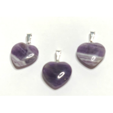 Amethyst Heart Pendant natural stone 1,5 cm 1 piece, stone of kings and bishops