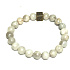 Agate grey with royal mantra Ohm bracelet elastic natural stone, ball 8 mm / 16 - 17 cm