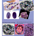 Hackmanit bracelet elastic natural stone, bead 8 mm / 16 - 17 cm, AAA quality, stone inner transformation