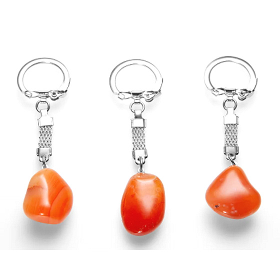 Carnelian keychain pendant natural stone approx. 10 cm 1 piece, , Teaching us here and now