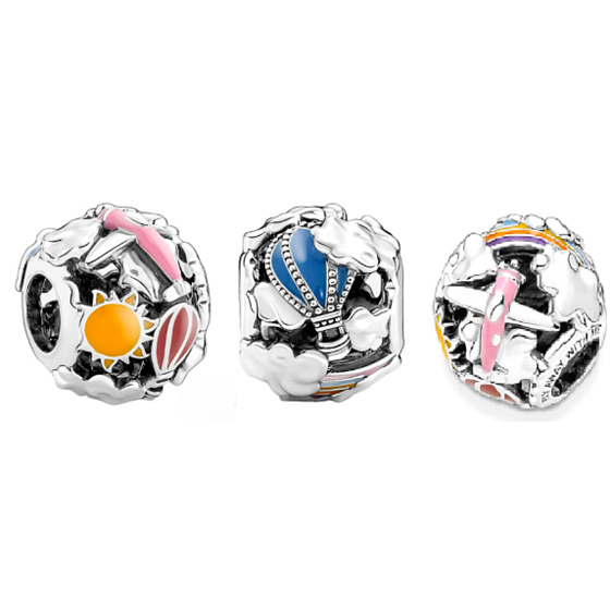 Charm Sterling silver 925 Magical Summer Trips - Fly away with me, travel bracelet bead