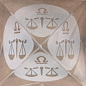Crystal Glass Pyramid Clear, Zodiac Sign Libra