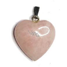 Rose Heart Pendant natural stone 2,2 cm 1 piece, stone of love Rose Heart Pendant natural stone 2,2 cm 1 piece, stone of love