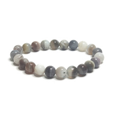 Agate Botswana grey facet bracelet elastic natural stone, bead 8 mm / 16-17 cm, brings success to life