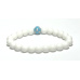 Agate white matt + Blue eye bracelet elastic natural stone, bead 8 mm / 16-17 cm, provides peace and tranquility