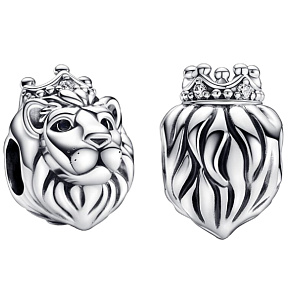 Sterling silver 925 Royal Lion, bead on bracelet symbol