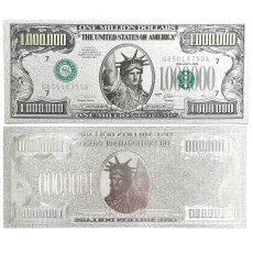 Talisman silver-plated dollar note 1 000 000 USD