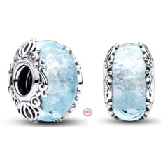 Charm Sterling Silver 925 Luminous Disney Cinderella Murano Glass, Bead for Bracelet Movie