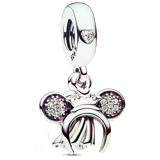 Charm Sterling silver 925 Disney 2in1 Minnie Mouse headband and ring, movie bracelet pendant
