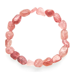 Rose Quartz / Strawberry Quartz Bracelet Tumbled Natural Stone 8 x 12 mm / 19 cm, the Most Perfect Healer Rose Quartz / Strawberry Quartz Bracelet Tumbled Natural Stone 8 x 12 mm / 19 cm, the Most Perfect Healer