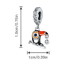 Charm Sterling silver 925 Tukan pendant on animal bracelet