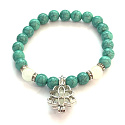 Turkenite glowing blue in the dark, elastic bracelet, 8 mm bead / 16 - 17 cm, stone of young people, seeks a life goal