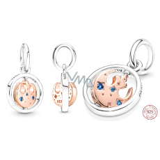 Charm Sterling silver 925 Marvel Star War Rebel Alliance with symbol, rotating bracelet pendant