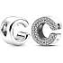 Sterling silver 925 Alphabet letter C, bead for bracelet