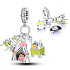 Charm Sterling silver 925 Moving 3in1, travel bracelet pendant