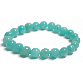 Amazonite bracelet elastic natural stone, ball 9 mm / 16 - 17 cm, stone of hope