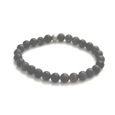 Cordierite / Iolid bracelet elastic natural stone, ball 6 mm / 16 - 17 cm, Viking stone - compass
