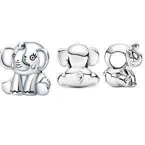 Charm Sterling silver 925 Elephant for good luck, bead for good luck bracelet, animal