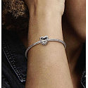 Charm Sterling silver 925 Heart and infinity Love You Mum, bead on bracelet family
