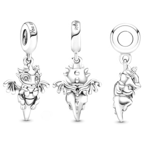 Charm Sterling silver 925 Magic Dragon, bracelet pendant, film