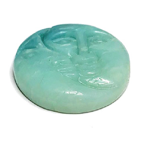 Amazonite face of the sun and moon hand carved natural stone 5 cm, stone of hope