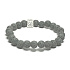 Lava grey with royal mantra Om, bracelet elastic natural stone, ball 8 mm / 16-17 cm, born of the four elements