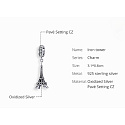 Sterling silver 925 Paris Eiffel Tower, travel bracelet pendant