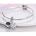 Charm Sterling silver 925 Coffee cup + book, reading is my strength, 2in1 pendant for bracelet, food and drink