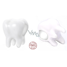 Sterling silver 925 Sterling silver tooth bead bracelet symbol